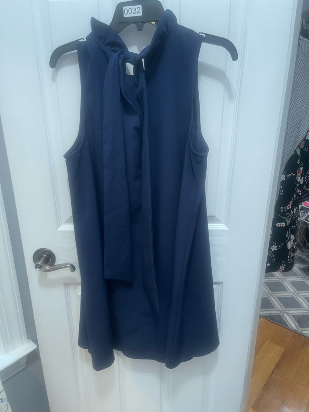 Mud Pie Navy Ruffle Neck Mini Dress - Picture 11 of 12